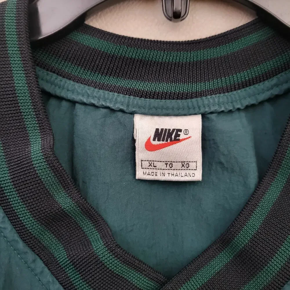 Vtg 90s Nike Pullover Windbreaker Jacket Sweatshirt Running Jogging XL Green